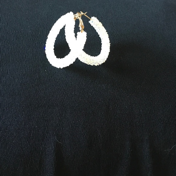 Gorgeous Crystal Druzy Hoop Earrings - Picture 7 of 8